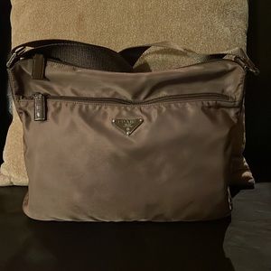 Prada Nylon Vela Messenger Brown Bag